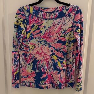 Lilly Pulitzer Pink and Blue Long Sleeve Top